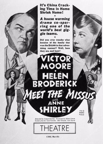 ad slick Victor Moore Helen Broderick Meet the Missus 1573-35