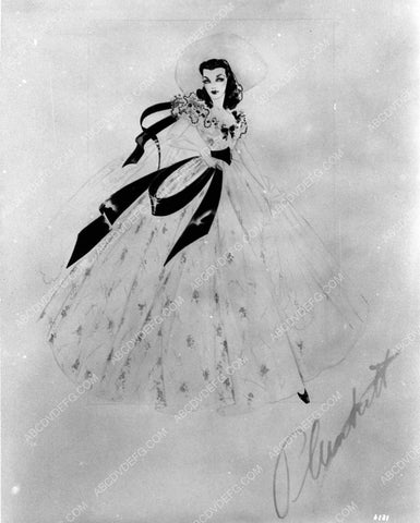 Walter Plunkett costume wardrobe sketch Vivien Leigh picnic dress Gone with the Wind 2093b-34
