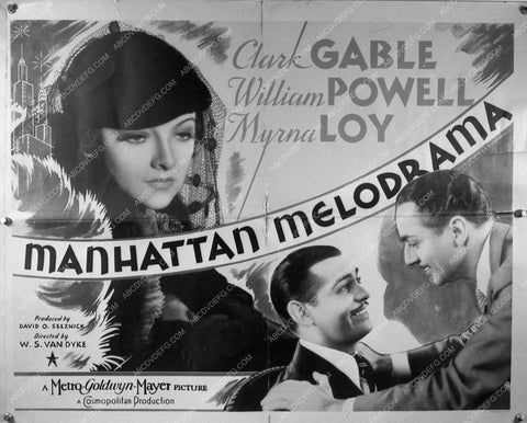ad slick Myrna Loy Clark Gable William Powell Manhattan Melodrama 3162-12