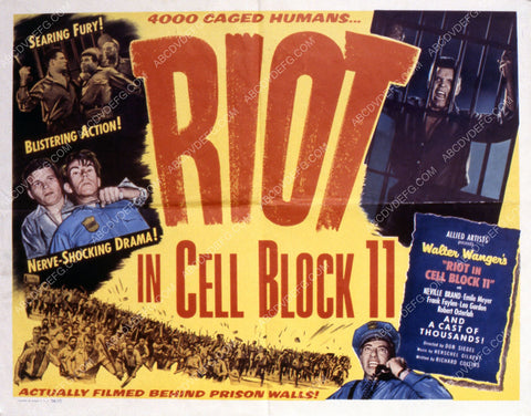 ad slick Neville Brand prison film Riot in Cell Block 11 35m-1314