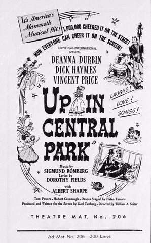 ad slick musical film Up in Central Park 3761-30