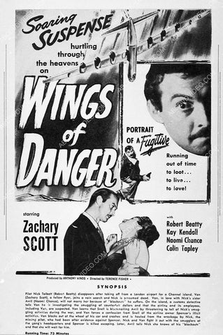 ad slick Zachary Scott film Wings of Danger 4472-01