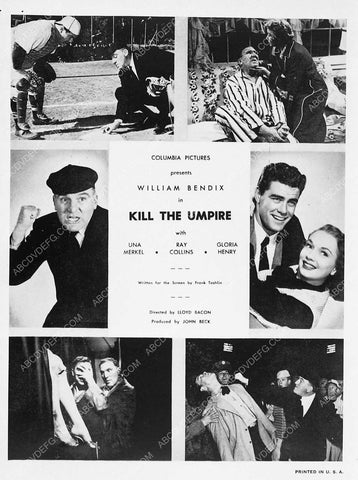 ad slick William Bendix Gloria Henry film Kill the Umpire 4664-20