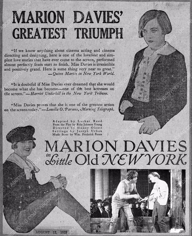 ad slick Marion Davies silent film Little Old New York 4b09-030