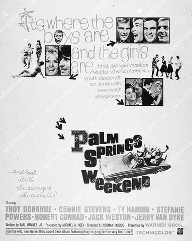 ad slick Troy Donahue, Connie Stevens film Palm Springs Weekend 5596-036