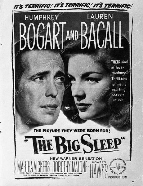 Humphrey Bogart Lauren Bacall film noir The Big Sleep 7249-01 – ABCDVDVIDEO