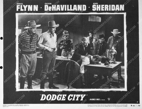 ad slick Olivia de Havilland Errol Flynn film Dodge City 7541-04
