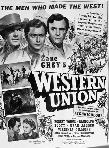 ad slick Robert Young Randolph Scott film Western Union 7541-05
