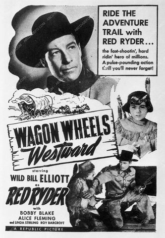 ad slick Wild Bill Elliott Red Ryder film Wagon Wheels Westward 9068-02