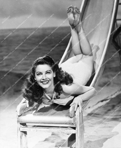 sexy Ava Gardner inb new swimwear on slide at the beach - 0426-012