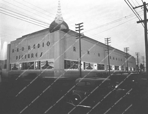 historic Hollywood Calif - RKO Studios World + Tower 3d logo on building - 0435-005