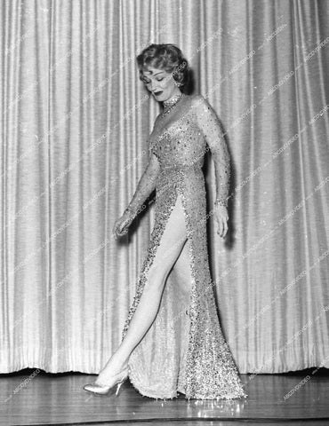 sexy Marlene Dietrich with long leg slit in dress for 1979 Las Vegas Show - 0440-030