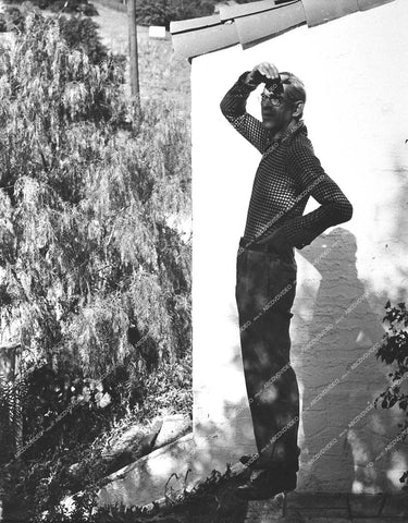 Boris Karloff at home checking the grounds - 0460-016