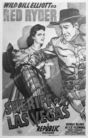 ad slick Bill Elliott film Sheriff of Las Vegas - 11034-031
