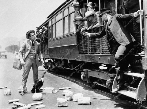 Harold Lloyd cool streetcar scene silent film Hot Water 11037-20 - 11037-20