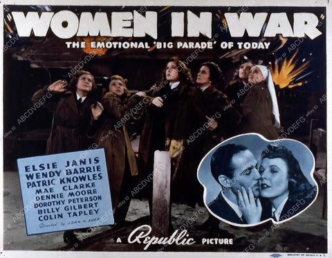 ad slick Elsie Janis Wendy Barrie film Women in War 35m-740