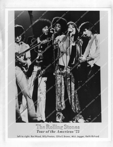 crp-70993 musician singer Mick Jagger, Ron Wood, Keith Richards, Billy Preston Ollie E Brown, The Rolling Stones Tour of the Americas '75 crp-70993