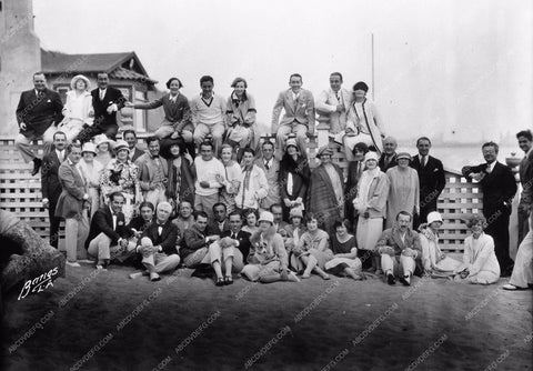 Rudolph Valentino beach party Howard Hughes photo with millions of stars 502-27