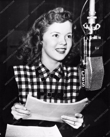 cool photo Shirley Temple CBS Radio microphone candid 561-02