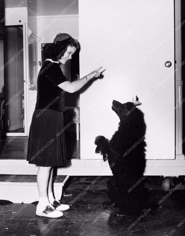 Shirley Temple candid behind the scenes with her dog 563-20