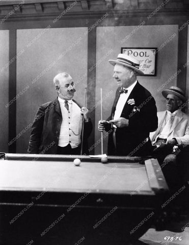 W.C. Fields Chester Conklin at the pool table silent film Fools for Luck 680-33