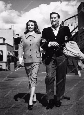 candid Rita Hayworth Dick Hayworth on studio backlot 735-21