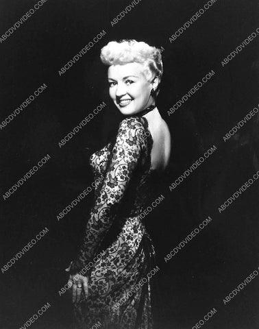 beautiful Betty Grable in black lace dress 745-17