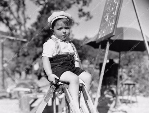 Our Gang Spanky McFarland cute on ladder 807-07