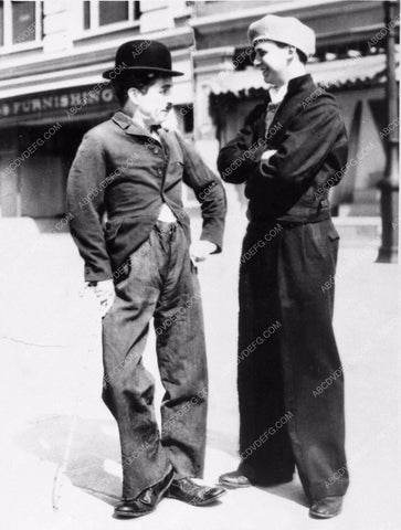 candid Charlie Chaplin & Jackie Coogan as teenager 836-19