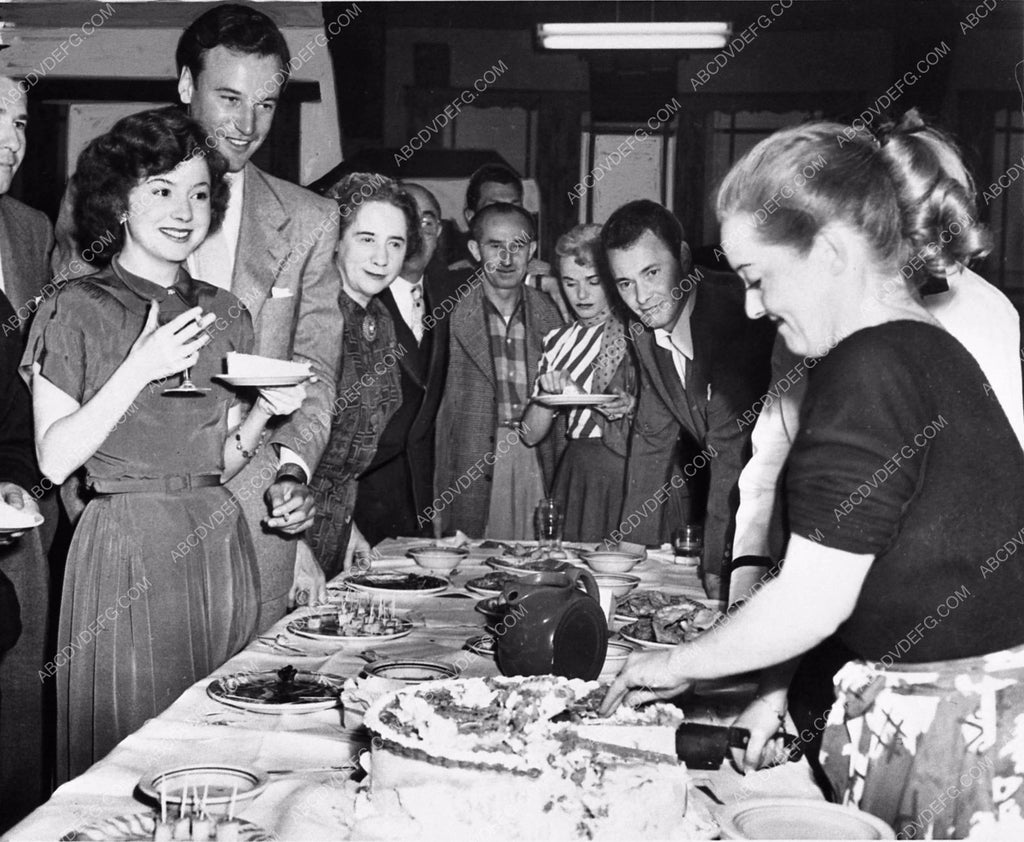 candid behind the scenes Bette Davis serving birthday cake Payment on ...