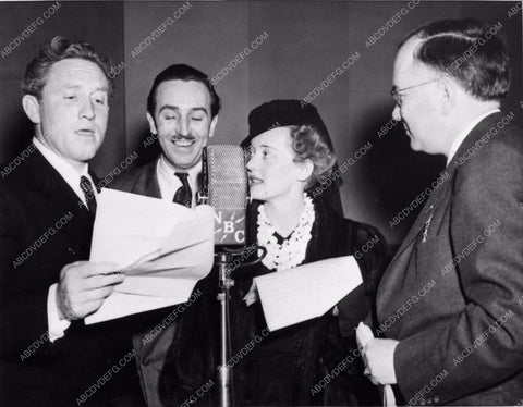 candid photo Bette Davis Walt Disney Spencer Tracy NBC Radio microphone 842-20