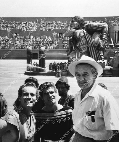 Charlton Heston Stephen Boyd William Wyler on set film Ben-Hur 944-26