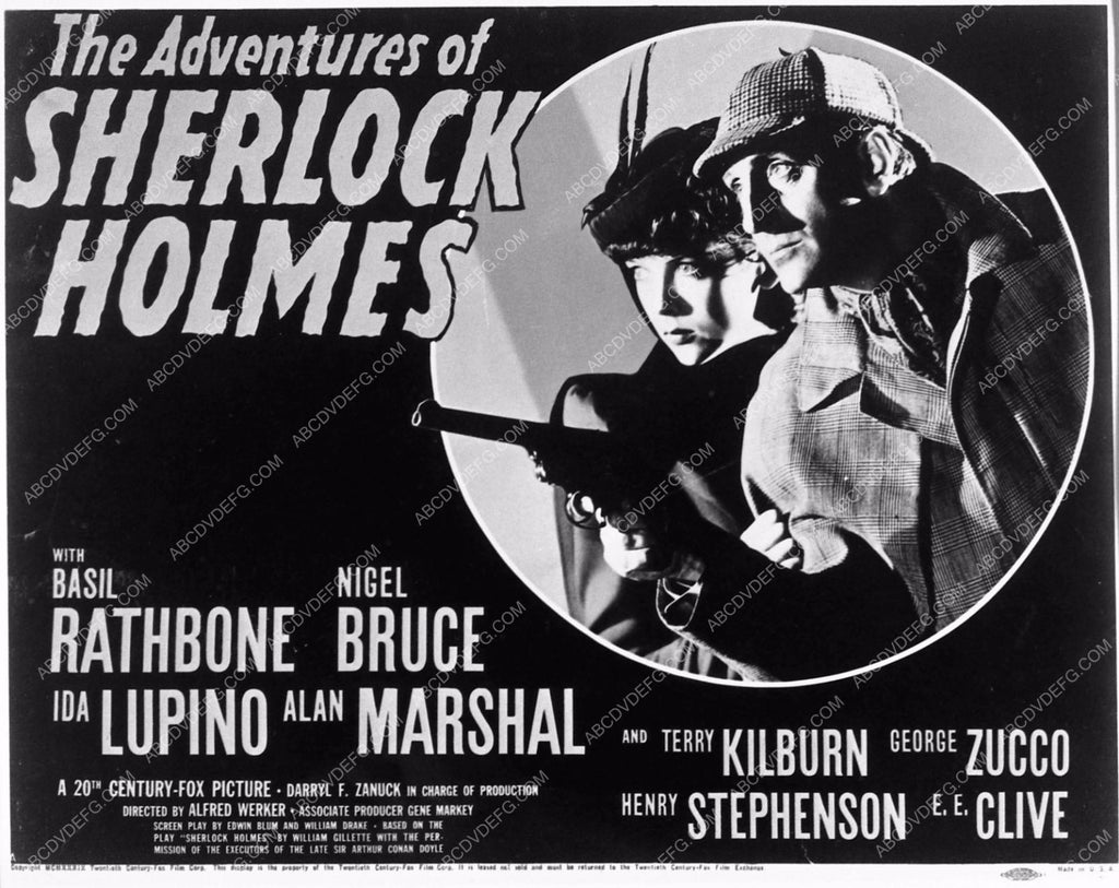 Basil Rathbone Ida Lupino add slick The Adventures of Sherlock Holmes 946 33