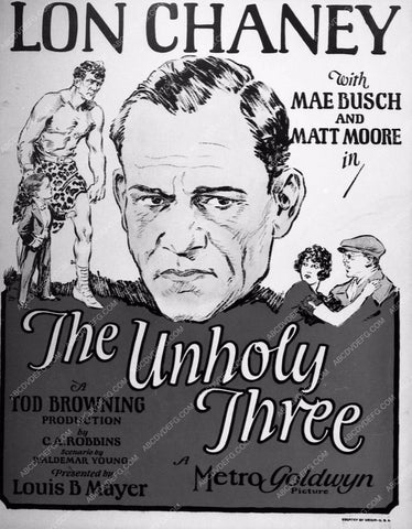 ad slick Lon Chaney silent film The Unholy Three 962-08