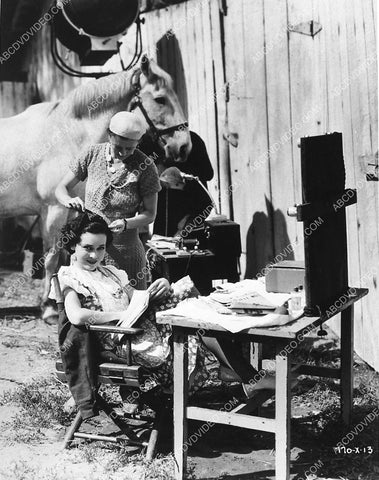 candid Maureen O'Sullivan gets her hair done on set film Hideout 988-13