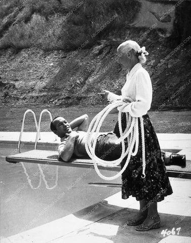 candid Hollywood Spade Cooley and wife at home by the pool 10265-29