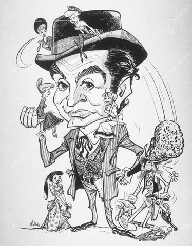 caricature Gene Barry as Bat Masterson TV western show 10390-26