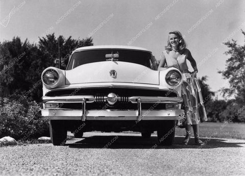 1953 ford automobile and model pose for cool photo 1098-33