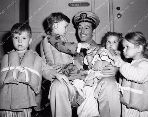 candid Robert Taylor and kids on set Stand By for Action 1197-23