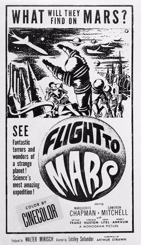 ad slick Marguerite Chapman sci-fi film Flight to Mars 1209-20