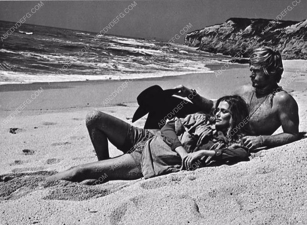 Lauren Hutton Robert Redford laying on the beach film Little Fauss and ...