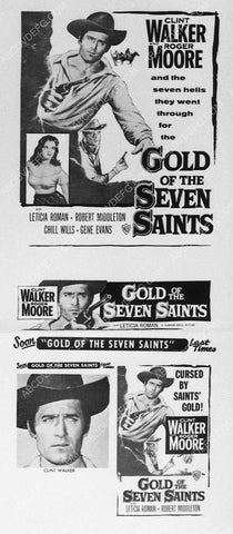 ad slick Clint Walker film Gold of the Seven Saints 12738-34