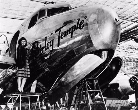 great aviation candid of the Shirley Temple airplane in the hangar 1312-10