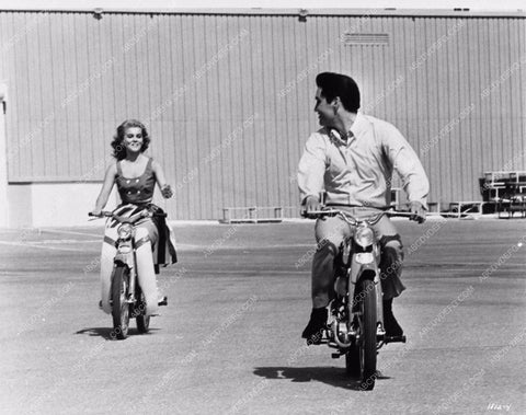 Ann-Margret and Elvis Presley on scooters and motorbike 1312-33