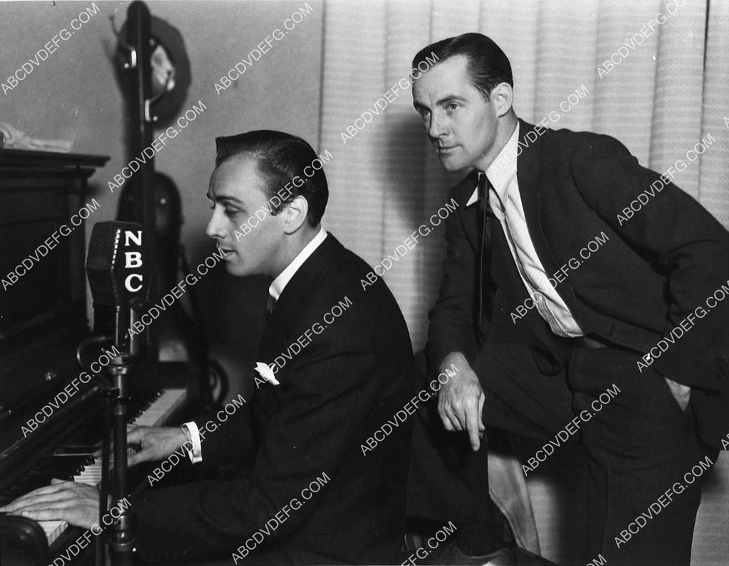 great candid Russ Columbo at the piano and NBC microphone and Jimmy Fi ...