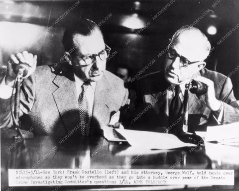 true crime gangster leader Frank Costello at Senate committee 1390-31