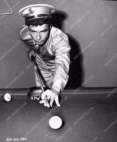 candid Montgomery Clift shooting pool film From Here to Eternity 1483-18