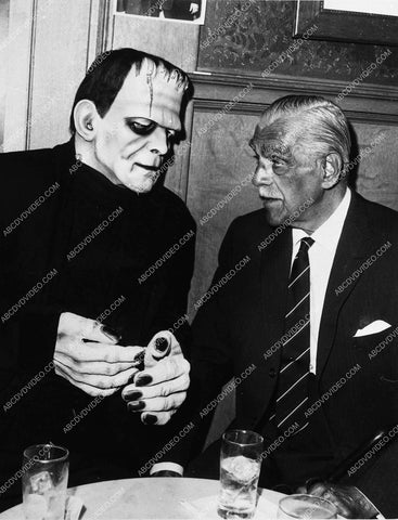 Boris Karloff visited by someone in a Frankenstein outfit 1645a-12