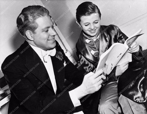 candid Nelson Eddy child star Terry Kilburn going over script 1674-21