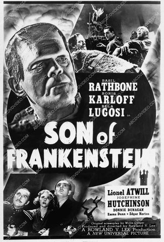 ad slick Basil Rathbone Josephine Hutchinson Lionel Atwill film Son of Frankenstein 1705-07